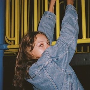 Zara sparkly denim jacket